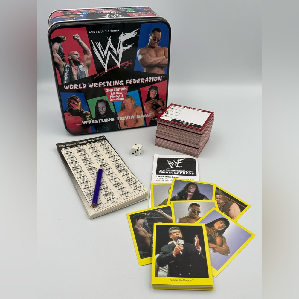WWF Wrestling Trivia Express Game 1999 Tin Complete Attitude Era Rock‎ WWE